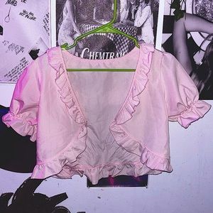 જ⁀➴ᡣ𐭩 pink cropped cover up
